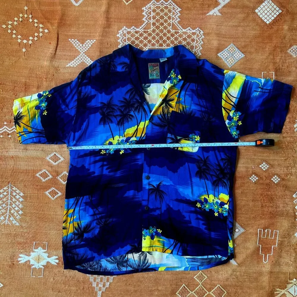 Vintage Pineapple Connection Hawaiian Shirt – Tropical Palm Print, Size XL - Picture 2 of 5